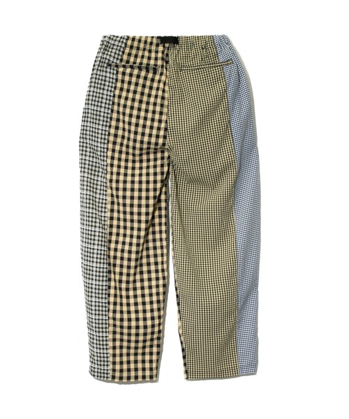 go slow caravan（ゴースローキャラバン）の「ストライプ/チェックサイド切替パンツ W（その他パンツ・レディース・パープル系その他2/ホワイト系その他/グリーン系その他2/イエロー系その他・FREE）」の12枚目の写真