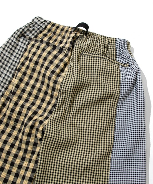 go slow caravan（ゴースローキャラバン）の「ストライプ/チェックサイド切替パンツ W（その他パンツ・レディース・パープル系その他2/ホワイト系その他/グリーン系その他2/イエロー系その他・FREE）」の13枚目の写真