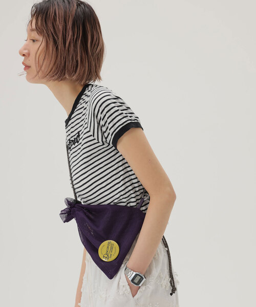 SLOBE citron.（スローブシトロン）の「SLOBE citron. 缶バッチ付きメッシュBAG（ショルダーバッグ・レディース・オレンジ/ブルー/パープル・FREE）」の12枚目の写真