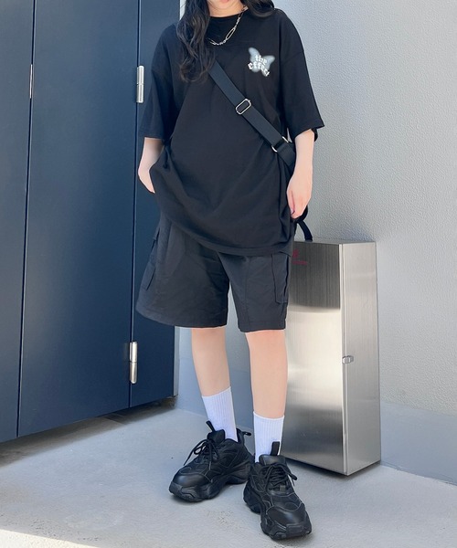 Figments（フィグメンツ）の「ワイドカーゴハーフパンツ（カーゴパンツ・レディース・グレー/ブラック・FREE）」の6枚目の写真