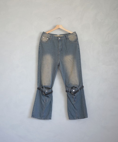 Shoowtime(ショウタイム)の「ビンテージメイクニーベルテッドフレアデニムパンツ(デニムパンツ・メンズ・ブルー系・X-LARGE/LARGE/MEDIUM)」の8枚目の写真