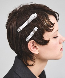Carmelo（カーメロ）の「Metallic leather ribbon set / メタリックリボンヘアクリップ（バレッタ/ヘアクリップ・メンズ）」