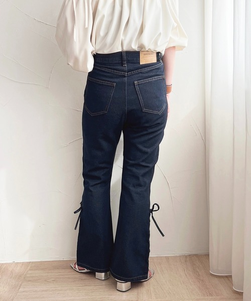 セール】ハイウエストレースアップデニムパンツ【ZOZOTOWN限定