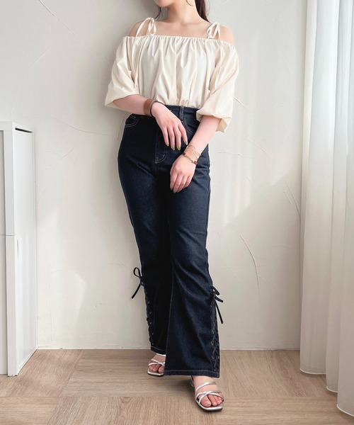 apres jour（アプレジュール）の「ハイウエストレースアップデニムパンツ【ZOZOTOWN限定アイテム】（デニムパンツ・レディース・ブルー系その他/インディゴブルー・X-LARGE/MEDIUM/SMALL）」の13枚目の写真