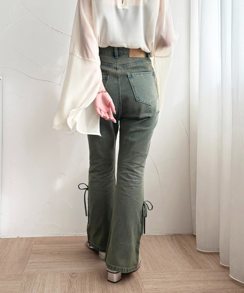 apres jour（アプレジュール）の「ハイウエストレースアップデニムパンツ【ZOZOTOWN限定アイテム】（デニムパンツ・レディース・ブルー系その他/インディゴブルー・X-LARGE/MEDIUM/SMALL）」の6枚目の写真