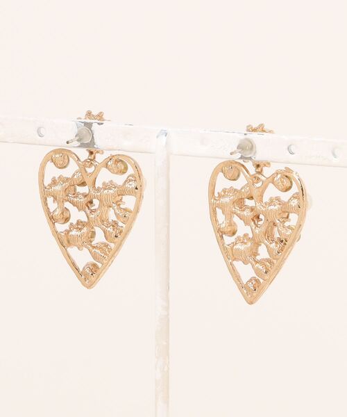 VIBGYOR（ヴィブジョー）の「【88eighty-eight】キラキラビジューパールハートピアス【import】(MA)（ピアス（両耳用）・レディース・ゴールド・FREE）」の4枚目の写真