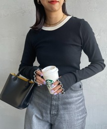 MILLER（ミラー）の「[MILLER/ミラー] 別注 バイカラー クルーネックリブカットソー（Tシャツ/カットソー・メンズ）」