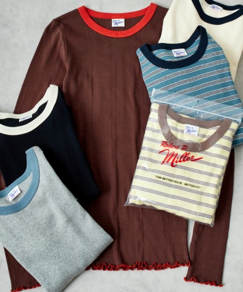 MILLER（ミラー）の「[MILLER/ミラー] 別注 バイカラー クルーネックリブカットソー（Tシャツ/カットソー・レディース・アイボリー/ブラック/グレー/ブルー/ブラウン/イエロー・F）」の12枚目の写真