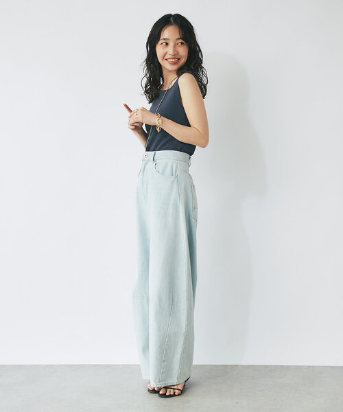 La boutique BonBon（ラブティックボンボン）の「【前後2WAY】ニットタンク（タンクトップ・レディース・ブラック/チャコールグレー/ホワイト/ネイビー/モカ・FREE）」の11枚目の写真