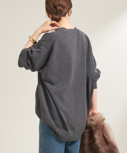 plage（プラージュ）の「Cashe Coeur Midi カーディガン（カーディガン/ボレロ・レディース・チャコールグレー/ベージュ・FREE）」の8枚目の写真