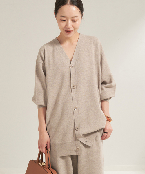 plage（プラージュ）の「Cashe Coeur Midi カーディガン（カーディガン/ボレロ・レディース・チャコールグレー/ベージュ・FREE）」の19枚目の写真