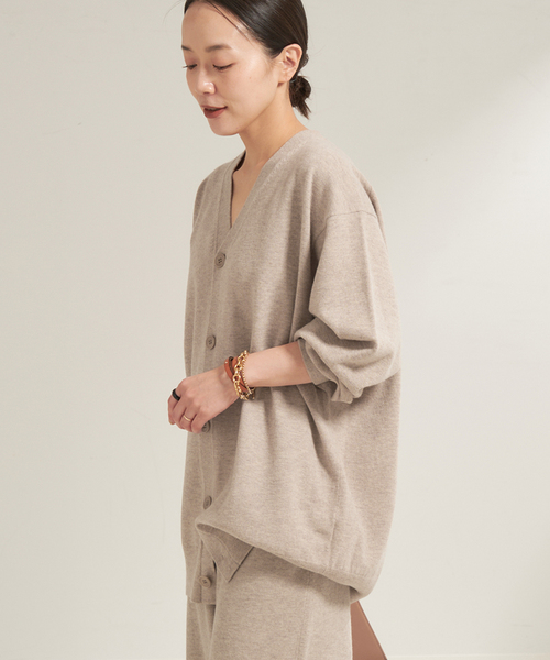 plage（プラージュ）の「Cashe Coeur Midi カーディガン（カーディガン/ボレロ・レディース・チャコールグレー/ベージュ・FREE）」の20枚目の写真