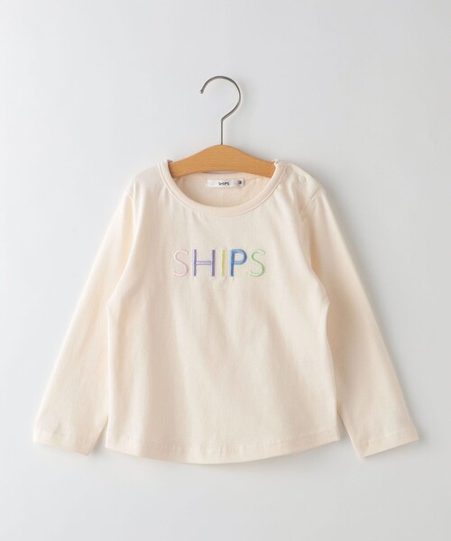 SHIPS(シップス)の「SHIPS KIDS:80~90cm / SHIPS ロゴ 長袖 TEE(Tシャツ/カットソー・キッズ・オフホワイト/ホワイト系その他・80/90)」の1枚目の写真