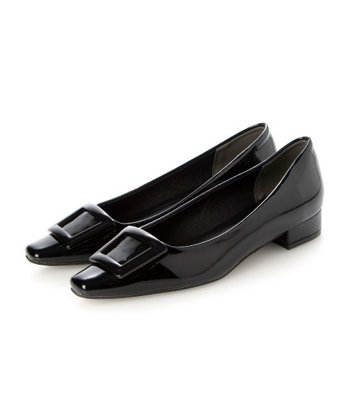 EVOL（イーボル）の「【EVOL】晴雨兼用スクエアバックル2.5cmヒールパンプス IX5458（レインシューズ・レディース・アイボリー/ベージュ/ブラック・23.5cm/22.5cm/22.0cm/25.0cm/24.0cm/23.0cm/24.5cm）」の3枚目の写真