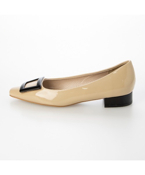 EVOL（イーボル）の「【EVOL】晴雨兼用スクエアバックル2.5cmヒールパンプス IX5458（レインシューズ・レディース・アイボリー/ベージュ/ブラック・23.5cm/22.5cm/22.0cm/25.0cm/24.0cm/23.0cm/24.5cm）」の10枚目の写真