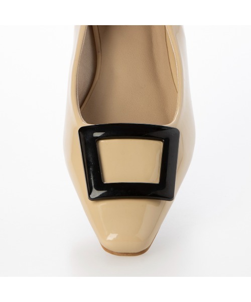 EVOL（イーボル）の「【EVOL】晴雨兼用スクエアバックル2.5cmヒールパンプス IX5458（レインシューズ・レディース・アイボリー/ベージュ/ブラック・23.5cm/22.5cm/22.0cm/25.0cm/24.0cm/23.0cm/24.5cm）」の13枚目の写真