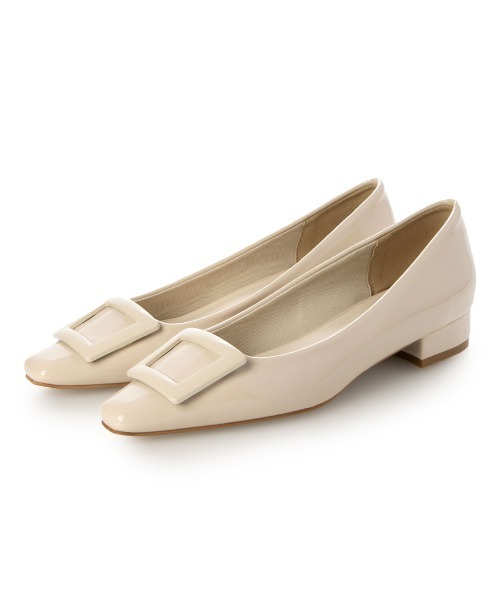 EVOL（イーボル）の「【EVOL】晴雨兼用スクエアバックル2.5cmヒールパンプス IX5458（レインシューズ・レディース・アイボリー/ベージュ/ブラック・23.5cm/22.5cm/22.0cm/25.0cm/24.0cm/23.0cm/24.5cm）」の14枚目の写真