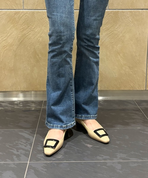 EVOL（イーボル）の「【EVOL】晴雨兼用スクエアバックル2.5cmヒールパンプス IX5458（レインシューズ・レディース・アイボリー/ベージュ/ブラック・23.5cm/22.5cm/22.0cm/25.0cm/24.0cm/23.0cm/24.5cm）」の20枚目の写真