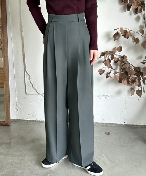 LAUIR（ラウアー）の「ハイウエストワイドスラックス[高身長サイズMT有り]（スラックス・レディース・チャコール/ブラック/ライトベージュ・MEDIUM/LARGE/MT）」の7枚目の写真