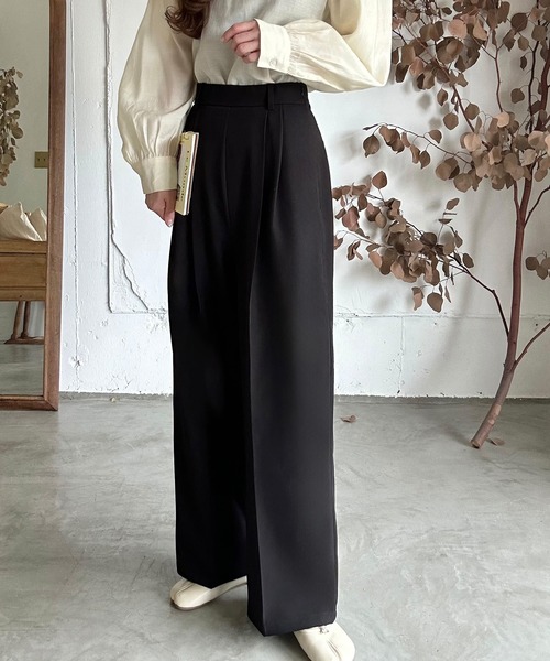 LAUIR（ラウアー）の「ハイウエストワイドスラックス[高身長サイズMT有り]（スラックス・レディース・チャコール/ブラック/ライトベージュ・MEDIUM/LARGE/MT）」の15枚目の写真