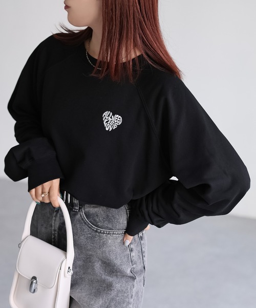 SAINT LAURENT ハート刺繍トレーナー