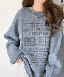 classicalelf | 着まわし力抜群。前後2wayロゴプリントダブルジャガードニット(ニット/セーター)