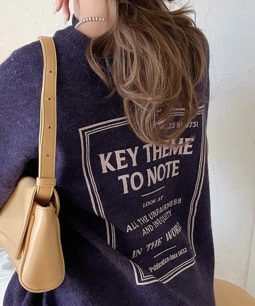 classicalelf(クラシカルエルフ)の「着まわし力抜群。前後2wayロゴプリントダブルジャガードニット(ニット/セーター・レディース・チャコール/ライトグレー/ベージュ/パープル/ブラウン/ブルー・SMALL/LARGE/MEDIUM/X-LARGE)」の19枚目の写真