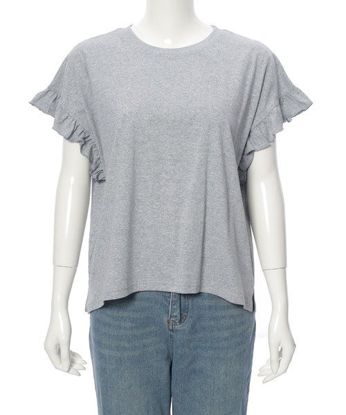 Edit Sheen（エディットシーン）の「袖フリルTシャツ（Tシャツ/カットソー・レディース・グレー/チャコールグレー/ベージュ・M）」の17枚目の写真