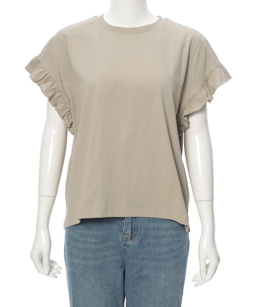 Edit Sheen（エディットシーン）の「袖フリルTシャツ（Tシャツ/カットソー・レディース・グレー/チャコールグレー/ベージュ・M）」の19枚目の写真