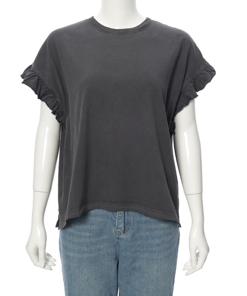 Edit Sheen（エディットシーン）の「袖フリルTシャツ（Tシャツ/カットソー・レディース・グレー/チャコールグレー/ベージュ・M）」の21枚目の写真