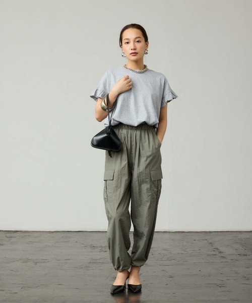 Edit Sheen（エディットシーン）の「袖フリルTシャツ（Tシャツ/カットソー・レディース・グレー/チャコールグレー/ベージュ・M）」の13枚目の写真