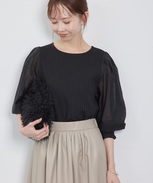 ROPE' PICNIC | 袖シアーリブカットトップス(Tシャツ/カットソー)