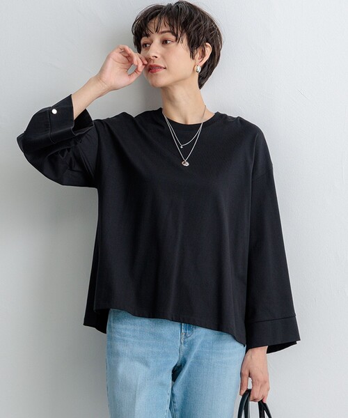 23区(ニジュウサンク)の「【SLOW/一部店舗限定】2WAYデザイン TEE(Tシャツ/カットソー・レディース・ブラック系1/ブラック系/カーキ系2/ワイン系2/ホワイト系・44/46)」の3枚目の写真
