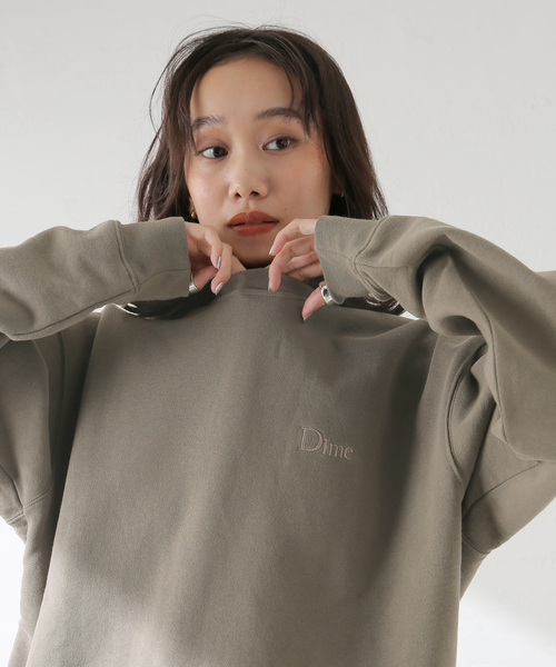 セール】【Dime/ダイム】 CLASSIC SMALL LOGO CREWNECK：裏起毛