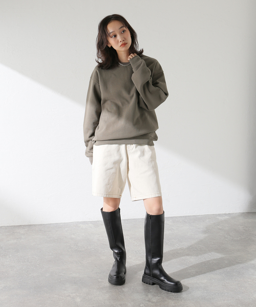 DIME(ダイム)の「【Dime/ダイム】 CLASSIC SMALL LOGO CREWNECK:裏起毛スウェット(スウェット・レディース・ブラウン/バーガンディー/ブルー・SMALL/MEDIUM)」の4枚目の写真