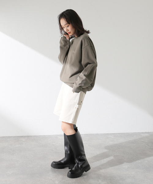 DIME(ダイム)の「【Dime/ダイム】 CLASSIC SMALL LOGO CREWNECK:裏起毛スウェット(スウェット・レディース・ブラウン/バーガンディー/ブルー・SMALL/MEDIUM)」の6枚目の写真