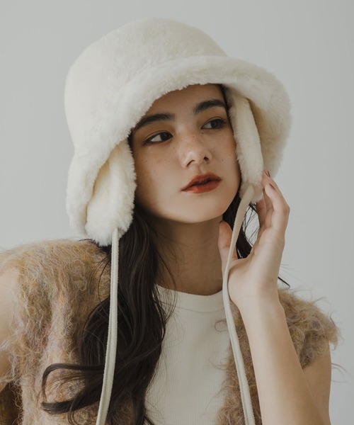 rectangle（レクタングル）の「イヤマフファーバケットハット（ハット・レディース・ブラック/アイボリー/モカ・FREE）」の6枚目の写真