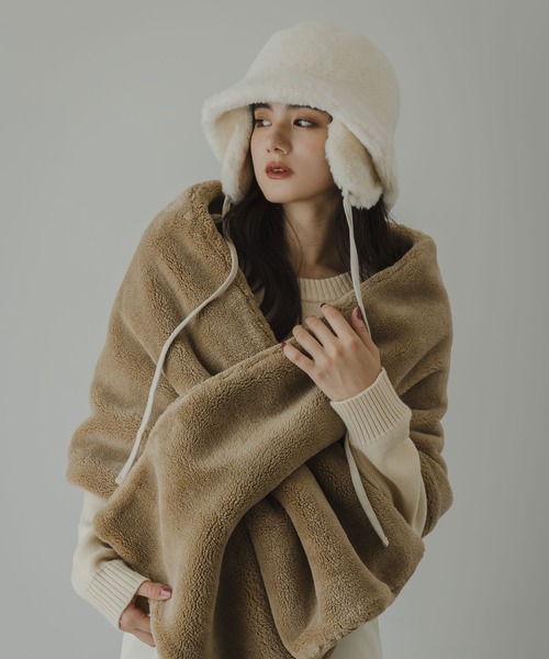 rectangle（レクタングル）の「イヤマフファーバケットハット（ハット・レディース・ブラック/アイボリー/モカ・FREE）」の8枚目の写真