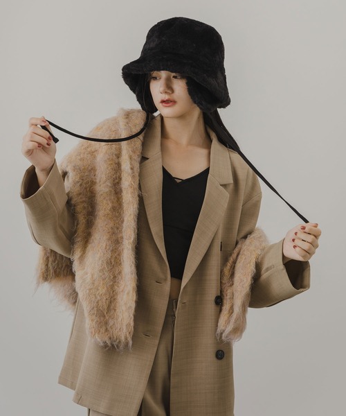 rectangle（レクタングル）の「イヤマフファーバケットハット（ハット・レディース・ブラック/アイボリー/モカ・FREE）」の10枚目の写真