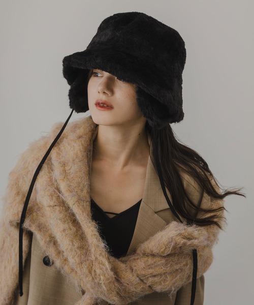 rectangle（レクタングル）の「イヤマフファーバケットハット（ハット・レディース・ブラック/アイボリー/モカ・FREE）」の11枚目の写真