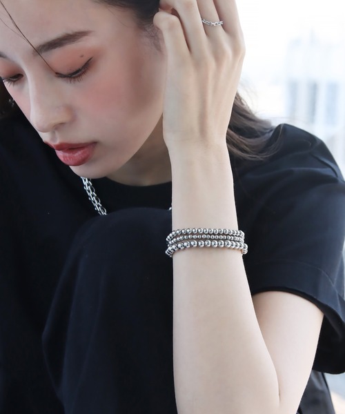 abaskdesign（アバスクデザイン）の「金属アレルギー対応 選べる ステンレスボールゴムブレスレット（ブレスレット・レディース・シルバー/ゴールド・SMALL/LARGE/MEDIUM）」の15枚目の写真