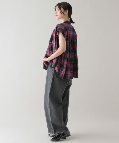 natural by clip デニムワイドジャケットstudio clip Vネックデニムカバーオール《CLIP denim》（デニムジャケット
