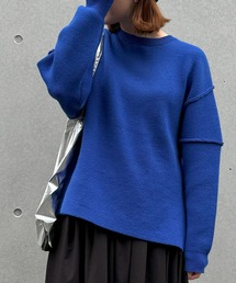 バックロングもちふわニットプルオーバー