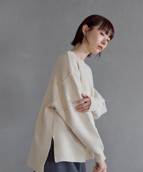 meilmada(メイルマダ)の「バックロングもちふわニットプルオーバー(ニット/セーター・レディース・グレー/ブルー/アイボリー・FREE)」の12枚目の写真