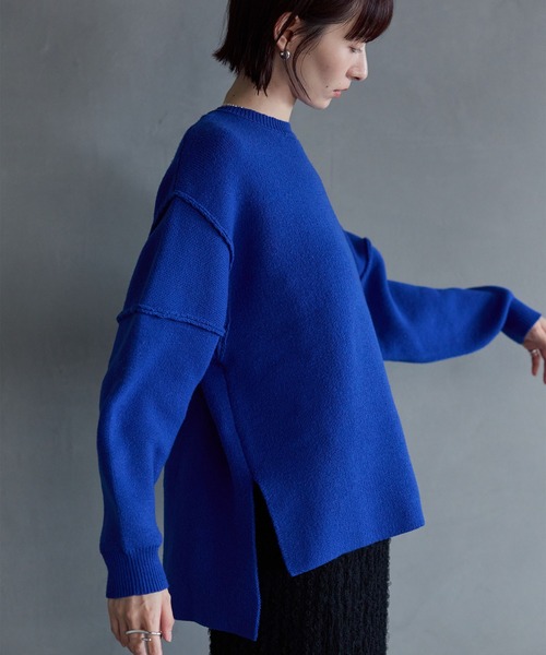 バックロングもちふわニットプルオーバー（ニット/セーター