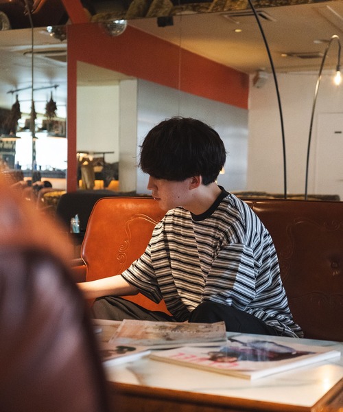 favclo.（ファブクロ）の「border T-shirt / ボーダーTシャツ（Tシャツ/カットソー・メンズ・ブラック/イエロー/ネイビー・LARGE/MEDIUM）」の8枚目の写真