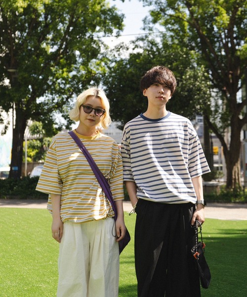 favclo.（ファブクロ）の「border T-shirt / ボーダーTシャツ（Tシャツ/カットソー・メンズ・ブラック/イエロー/ネイビー・LARGE/MEDIUM）」の4枚目の写真