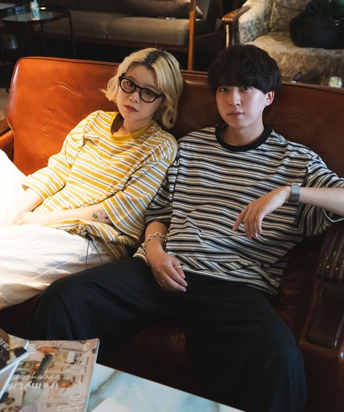 favclo.（ファブクロ）の「border T-shirt / ボーダーTシャツ（Tシャツ/カットソー・メンズ・ブラック/イエロー/ネイビー・LARGE/MEDIUM）」の6枚目の写真