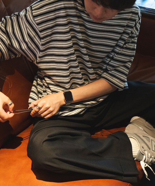 favclo.（ファブクロ）の「border T-shirt / ボーダーTシャツ（Tシャツ/カットソー・メンズ・ブラック/イエロー/ネイビー・LARGE/MEDIUM）」の9枚目の写真