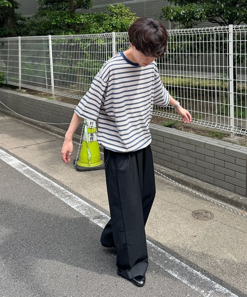 favclo.（ファブクロ）の「border T-shirt / ボーダーTシャツ（Tシャツ/カットソー・メンズ・ブラック/イエロー/ネイビー・LARGE/MEDIUM）」の14枚目の写真